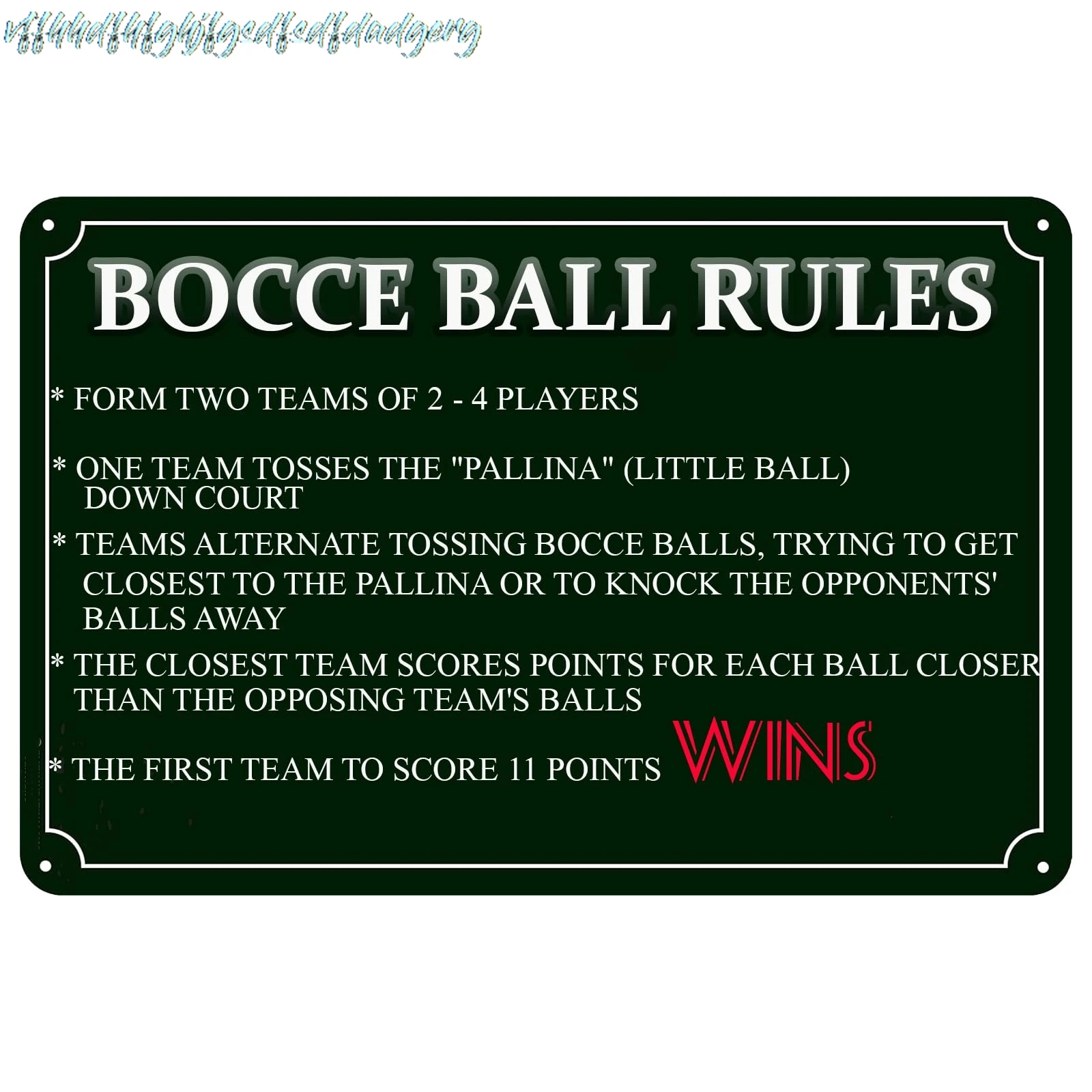 Bocce Ball Rules Vintage Metal Tin Sign Scoring Rules Poster Wall Decor Bocce Ball Crossing Tin Painting For Bar Pub Kitche sign