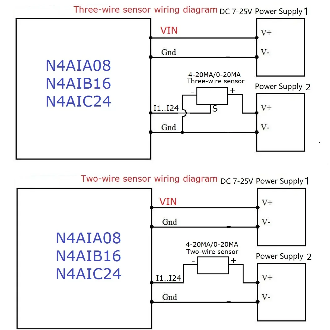 لوحة تجميع ADC ، وحدة AI ، 24 بت ، 12 بت ، MODBUS RTU ، PLC ، ia22ch ، 4-20ma ، التيار ، 0-30V إدخال الجهد ، RS485