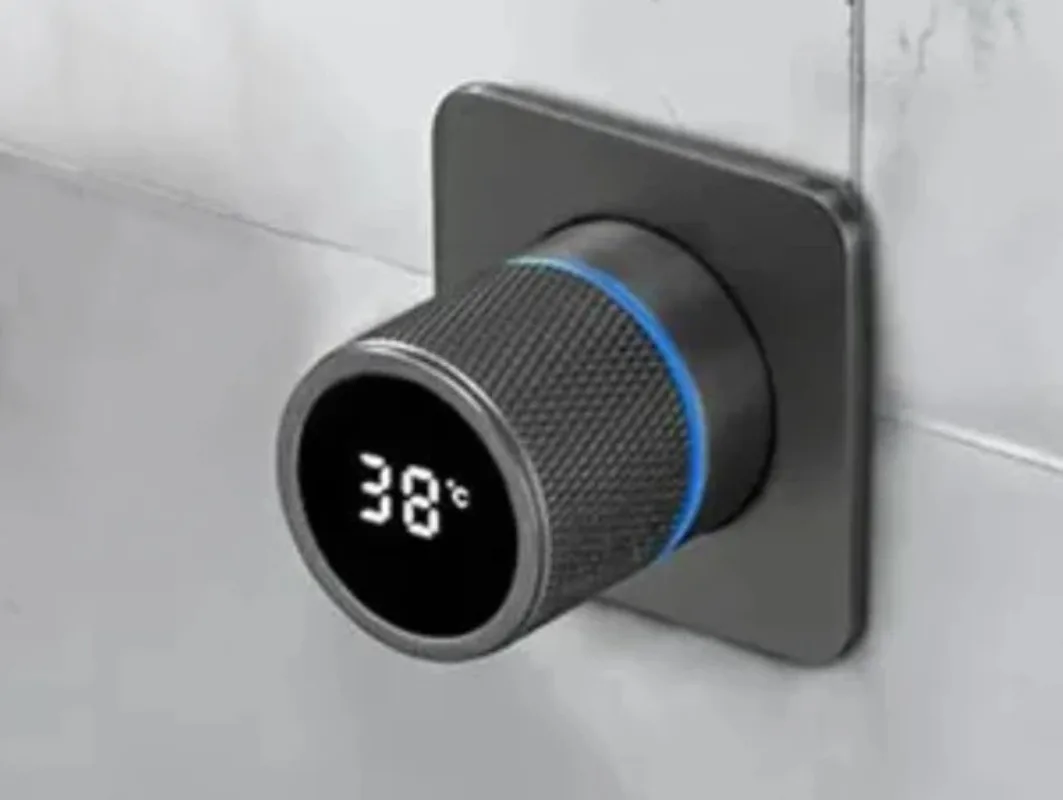 Digital Square Shower Mixer One Way Valve Solid Brass Shower Faucet or Bidet Control Wall Mounted Hot and Cold Mixer Valve