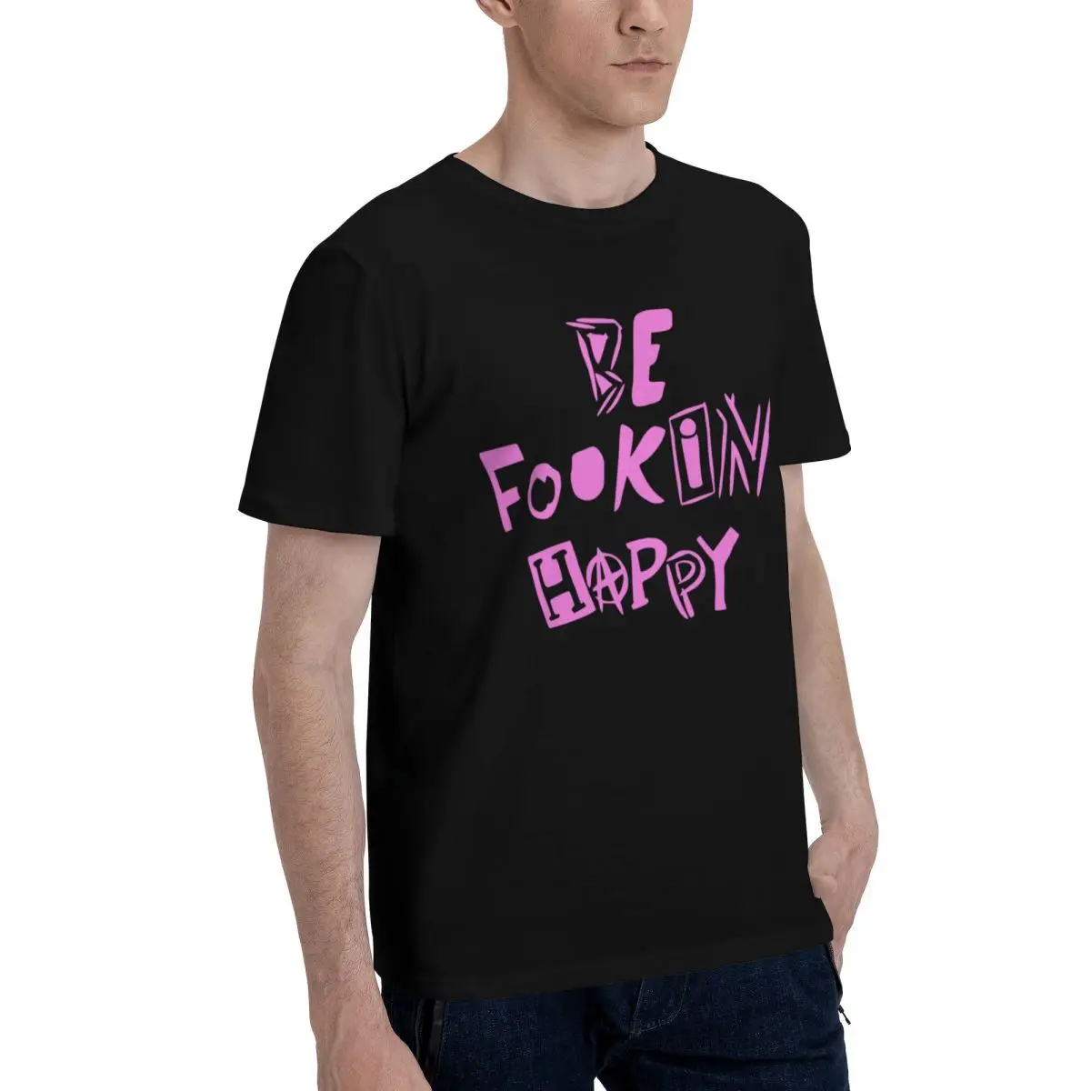 Yungblud - Be Fookin Happy 100% Cotton Casual Breathable Soft All-Season Confortable Summer Funny Men's T-Shirts Men's Tops