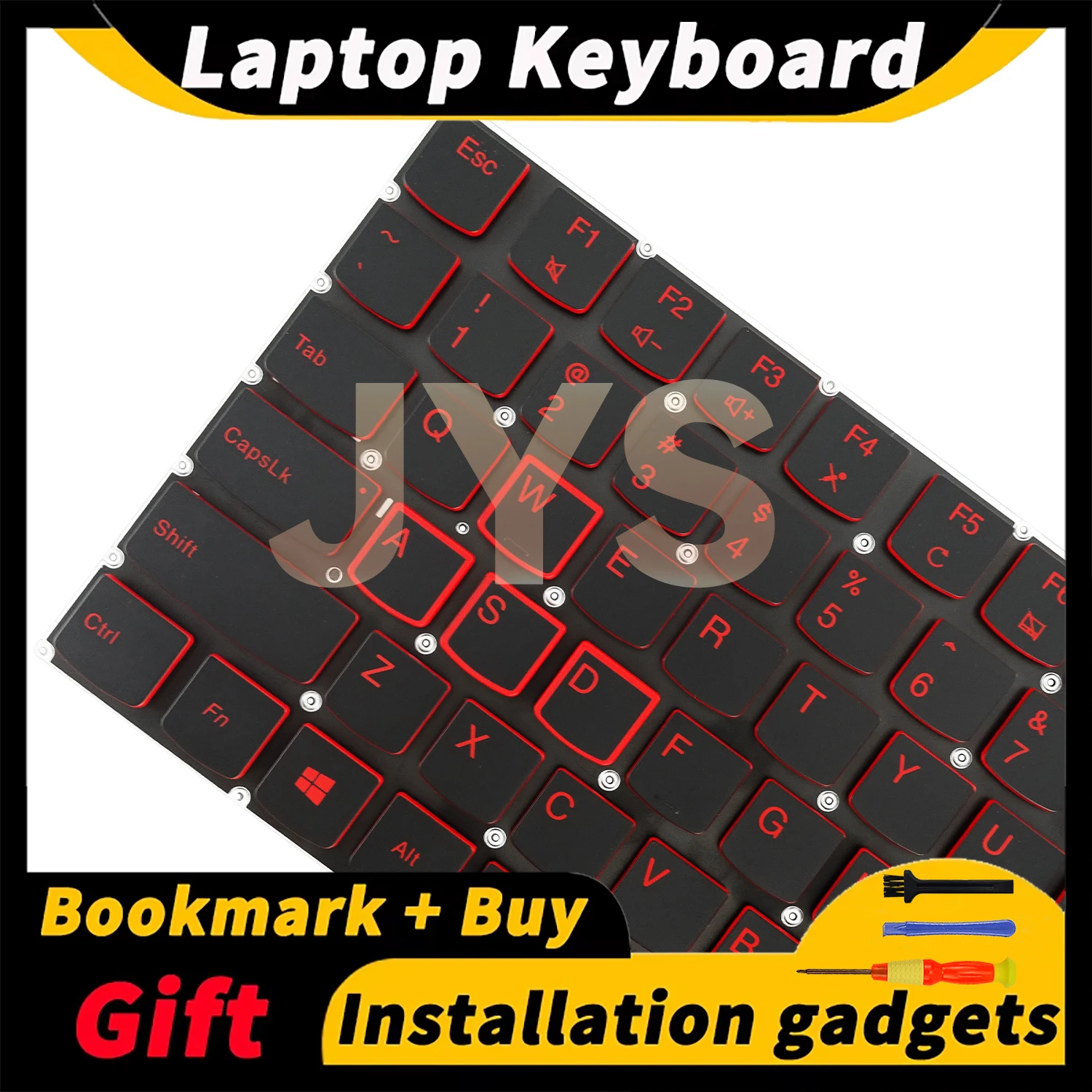 Replacement Keyboard Suitable for Lenovo Legion R720 Y520 Legion Y720 R720-15IKB Notebook Keyboard with Backlit US Layout Red
