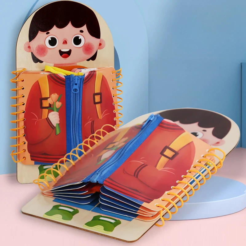 Children\'s early education puzzle toys Basic self-care skills training toy book busy board for kids 3+y