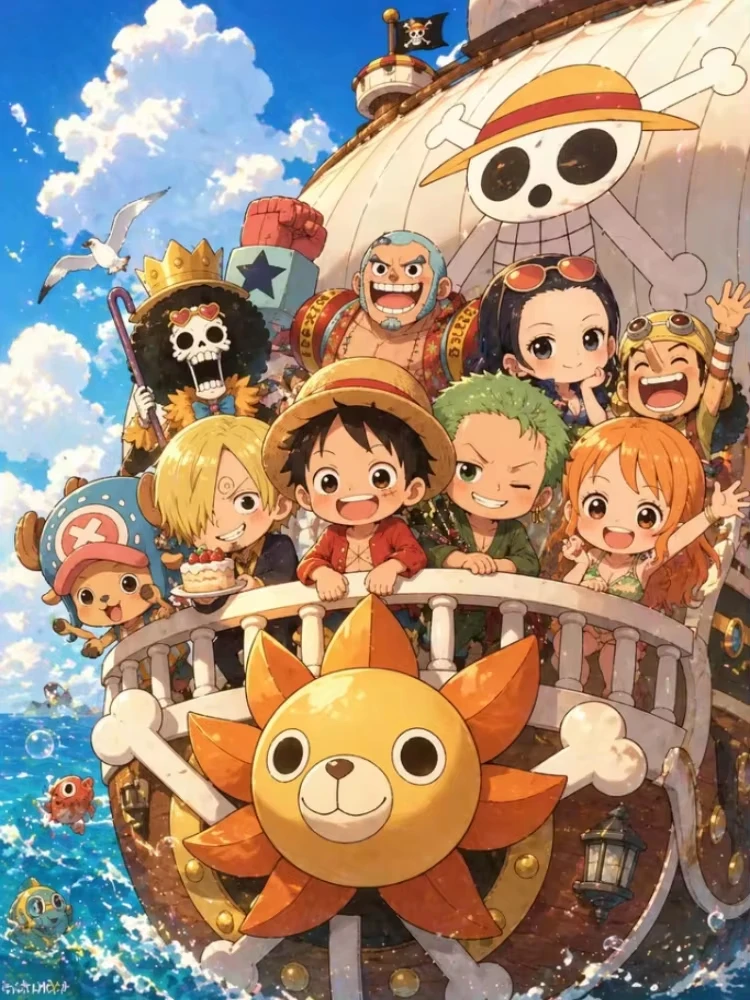Oil Painting By Number Handmade DIY Cute One Piece Japanese Anime Canvas Art Wall Decor for Room Gift Frameless
