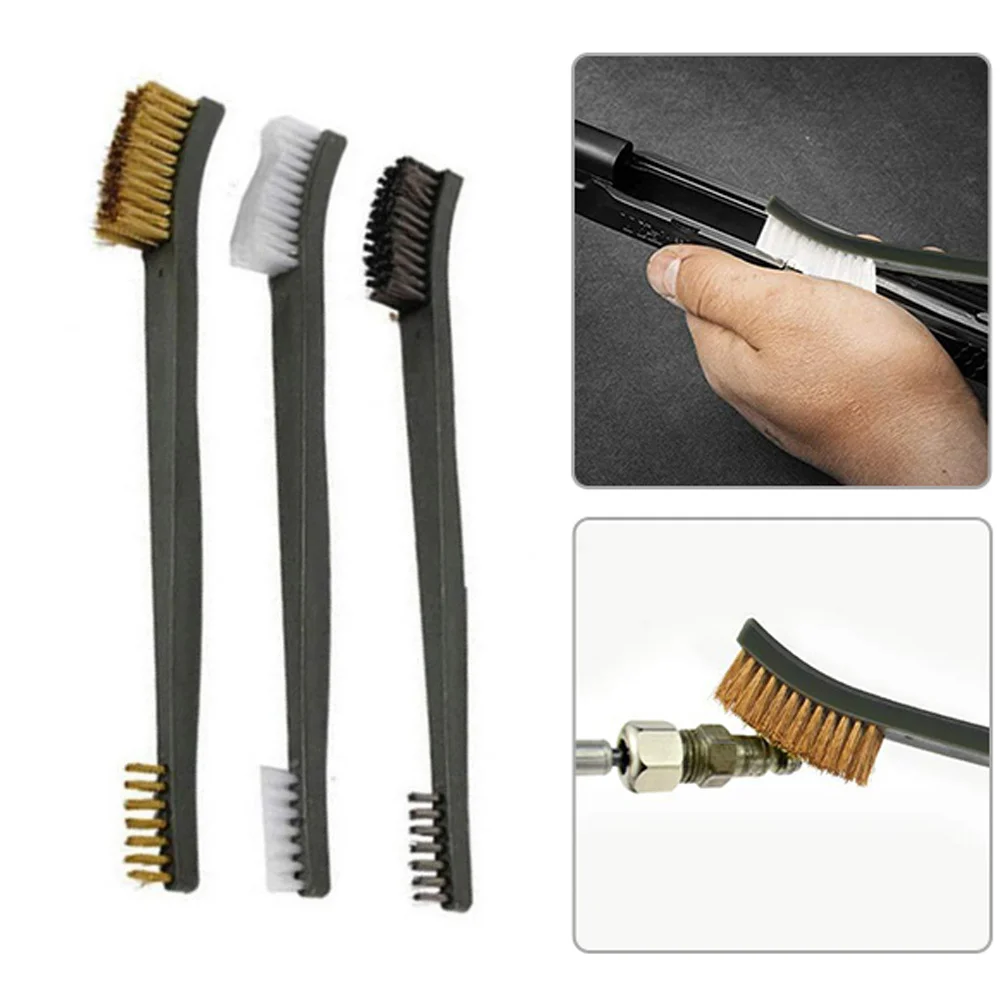 3pcs Premium Tactical Cleaning Kit Universal Weapon Cleaning Tools with Wire Brush & Derusting Wire Brush Gun Accessories Rifle