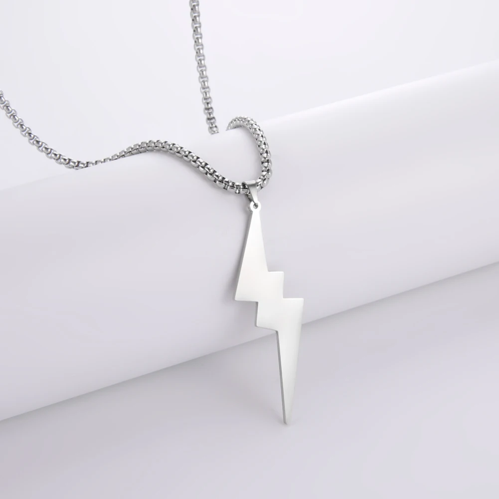 

Kkjoy Fashion Stainless Steel Gold/Silver Color Hot Lightning Pendant Necklaces For Women Jewelry Wedding Gift Wholesale