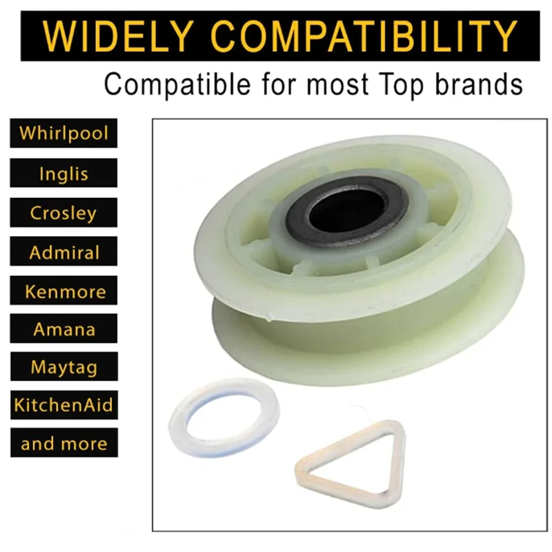 

ALIM-10PCS 279640 Dryer Idler Pulley Replacement For Whirlpool & Kenmore Dryers -Replaces 3388672 697692 AP3094197 W10468057 Sup