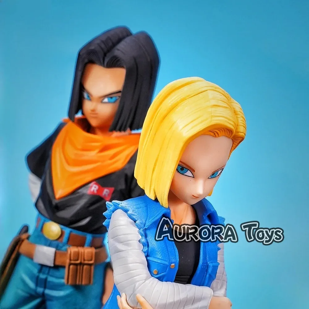 9.44in/24cm Anime Dragon Ball Z Figure Android 18 and Android 17 PVC Action Figures Collection Model Toys Gifts