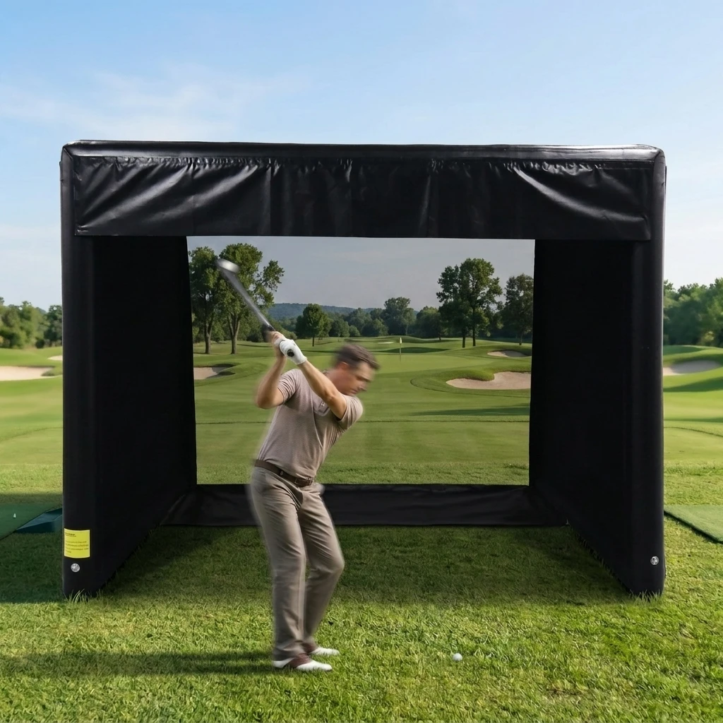 2026 Mobile Portable Golf Simulator Hitting Cage Screen Inflatable Training Tent for Golf Simulatorpromote sales