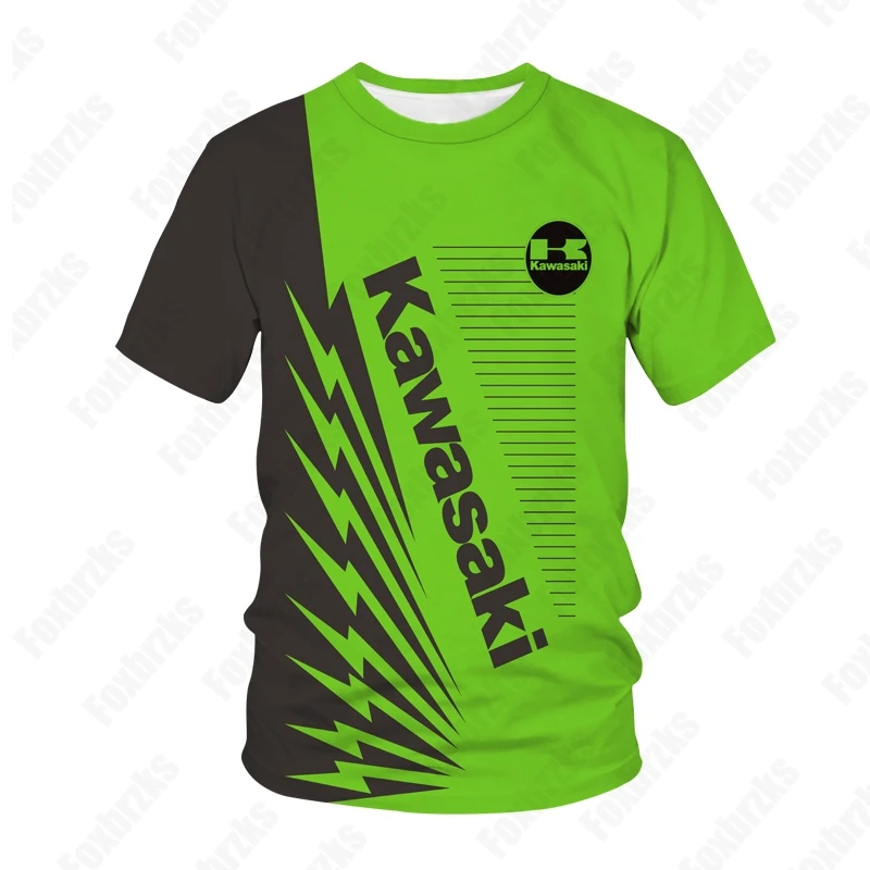 Nuovi uomini Kawasaki Team Race Suit t-Shirt moto Rider Summer Cycling Suit Boys Bottom Shirt 3D Printed Kid/Adult Training Top