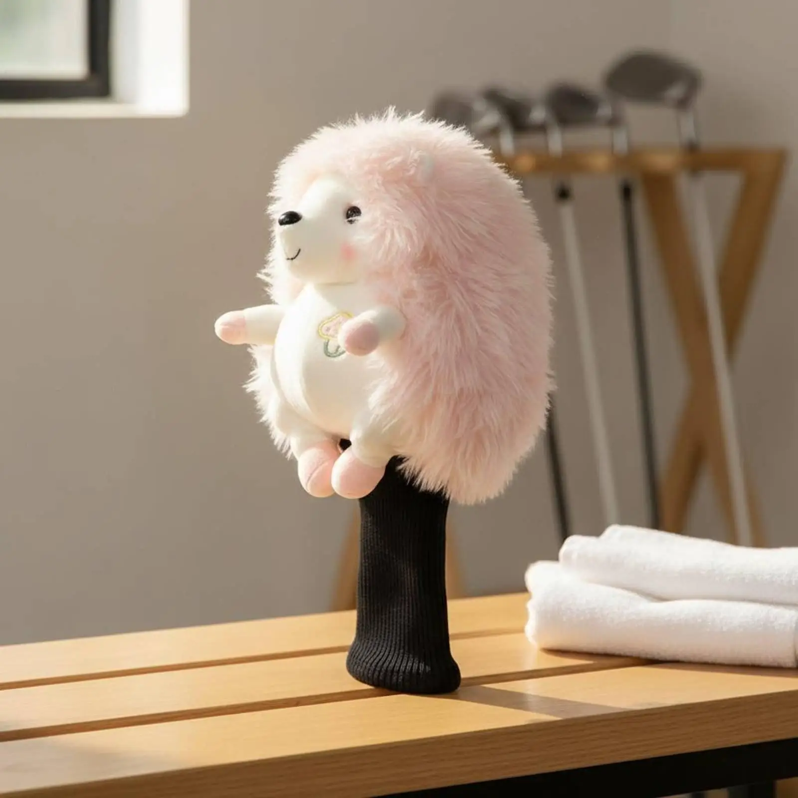Cartoon Hedgehog Golf Club Cover Plush Headcover for Driver Fairway Wood Hybrid Putter Protective Cute Golf Bag Decor Gift