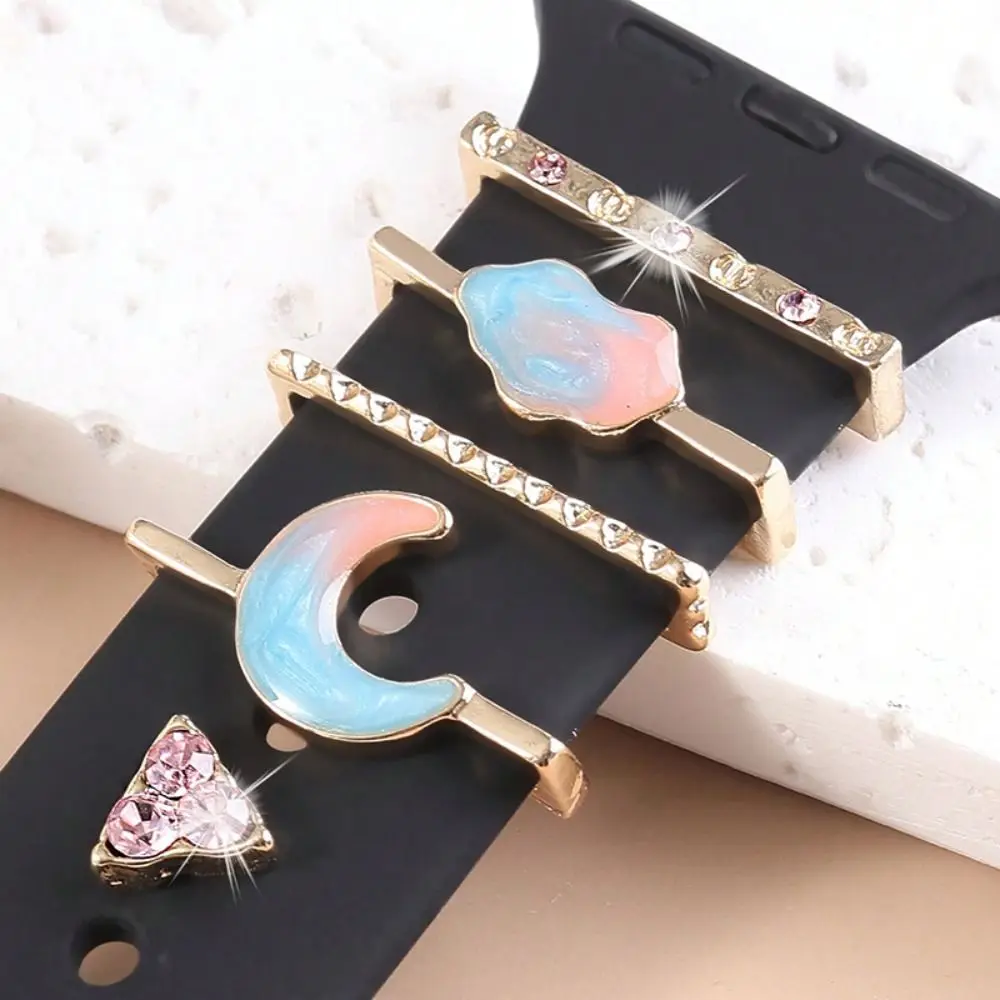 Fashion Metal Watch Band Ornament Diamond Brooch Decorative Ring Decorative Nail Strap Accessories