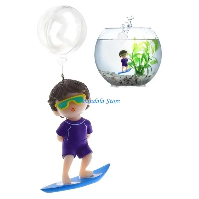 

U2JC Floating Diver Device Aquarium Ornament Lovely Girl on Whale Miniature DIY Toy