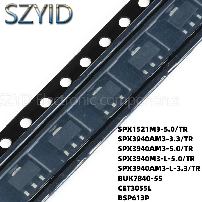 100PCS SOT223 SPX1521M3-5.0TR SPX3940AM3-3.3TR SPX3940AM3-5.0TR SPX3940M3-L-5.0TR SPX3940AM3-L-3.3TR BUK7840-55 CET3055L BSP613P