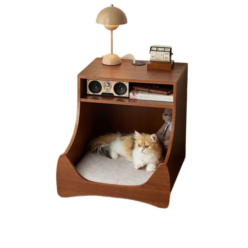 

Cat's nest bedside table Rechargeable household bedroom Pet shared bedside table