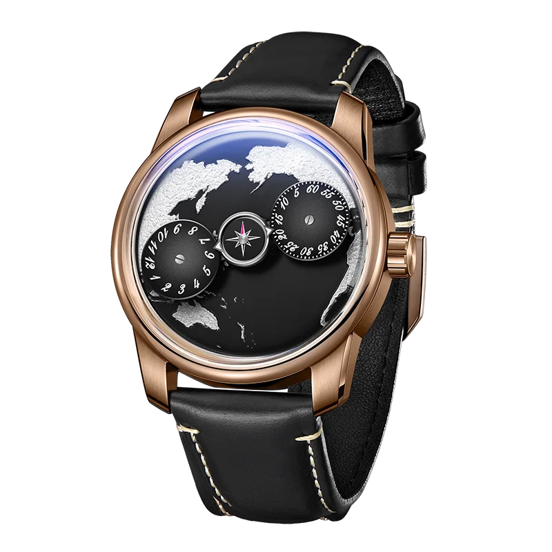 

MensAutomaticWatchLuminousDialGenuineLeatherStrap50mWaterproof316StainlessSteelCase42mmLargeDialScratchResistantSapphireCrystal