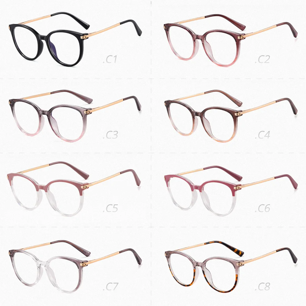 Ralferty TR90 Round Eyeglasses Frame Women Brand Designer Big Fashion Anti Blue Glasses No Diopter Myopia Frames Spectacle 2025