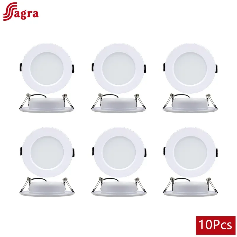 10pcs LED Downlight 110V 220V โคมไฟเพดาน 5W 9W 12W 15W 18W โคมไฟรอบ LED แผง DC12V 24V Spotlight ในร่ม