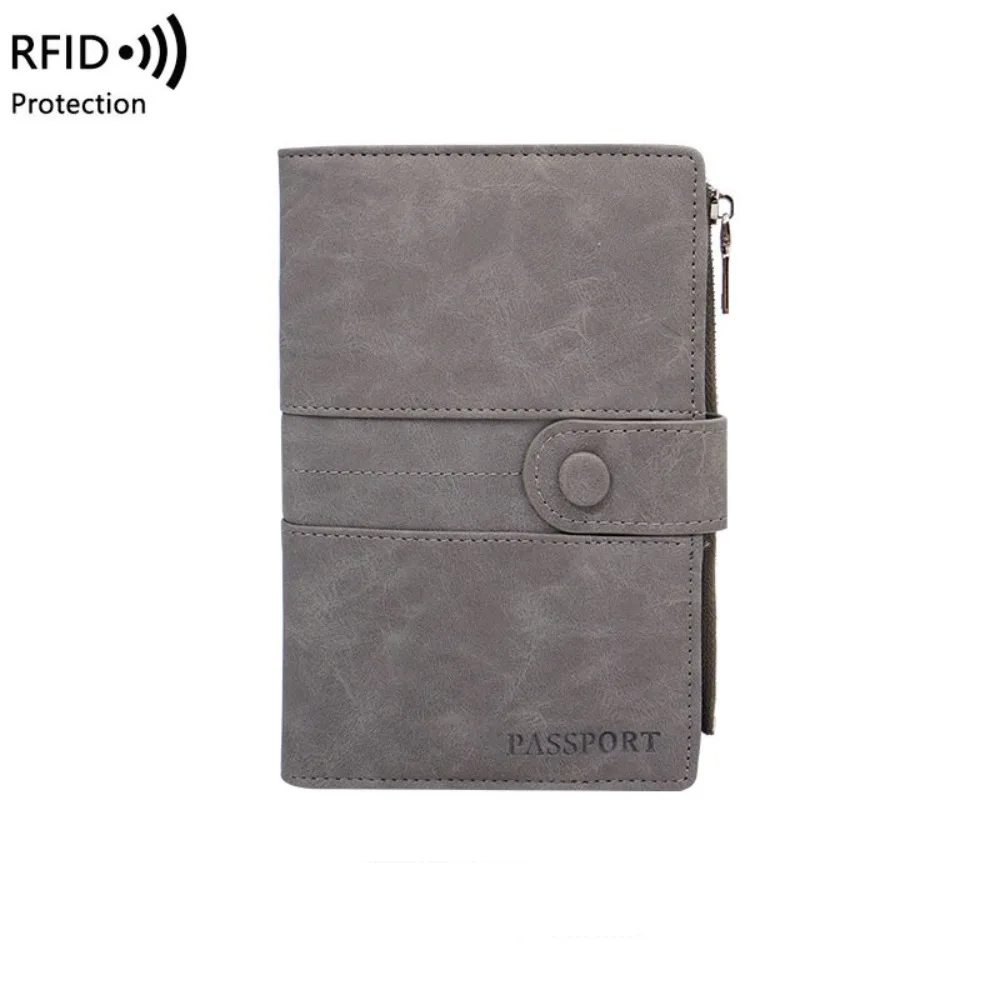 

RFID Anti-Theft PU Passport Bag Card Holder Passport Cover Travel Wallet RFID Anti-theft Airplane Check-in Passport Clip Men