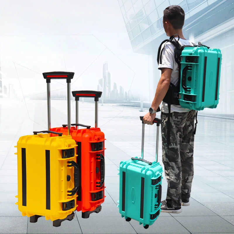 Multifunctional Plastic Storage Box Pull Rod Tool Box Equipment Instrument Tool Case Organizer Camera Safety Box Waterproof