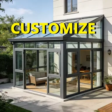 Any Size Custom Aluminum Sunroom Tempered Glass UV Resistant Low Maintenance All Purpose Outdoor Patio Backyard Shelter