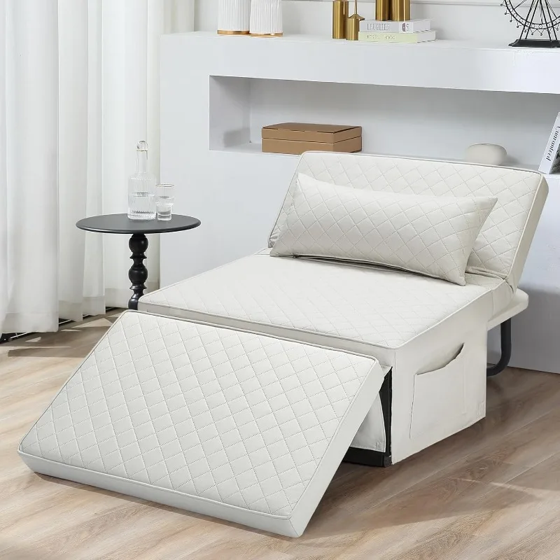 

Sofa Bed, 4 in 1 Multi-Function Folding Ottoman Breathable Linen Couch Bed with Adjustable Backrest Modern Convertible Chair