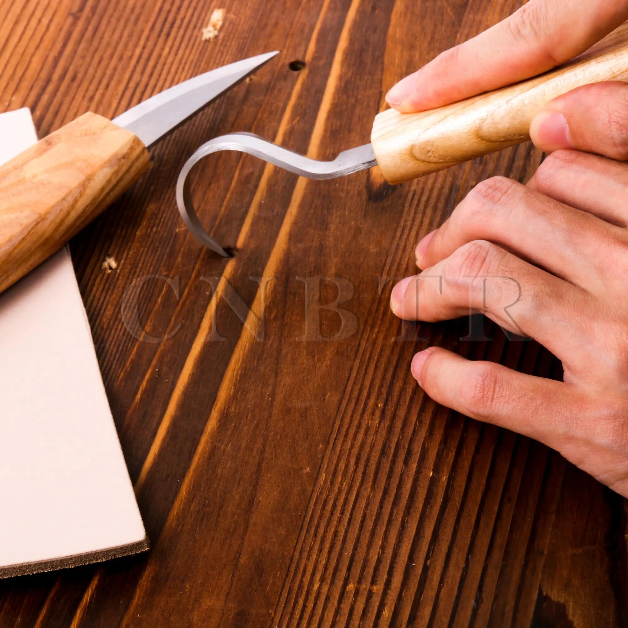 CNBTR 3 pezzi di dettagli per intaglio del legno e utensili manuali a gancio per incisione con borsa a rullo