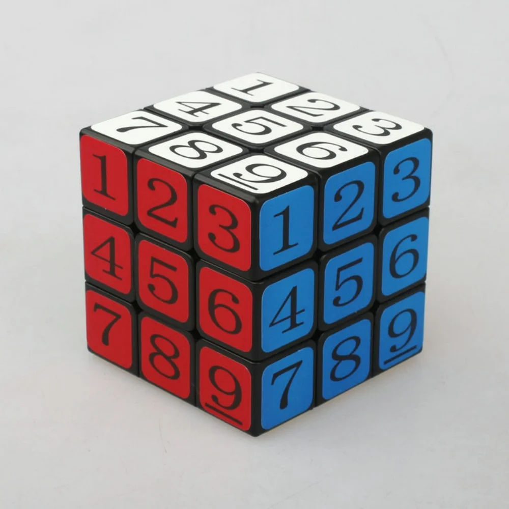 TiSe 3x3 Zahlen Zauberwürfel 57mm Sechsfarbige Aufkleber 3X3X3 Super Schwierigkeitsgrad 4 Farben Personalisiertes professionelles Geschwindigkeits-Puzzle-Spielzeug