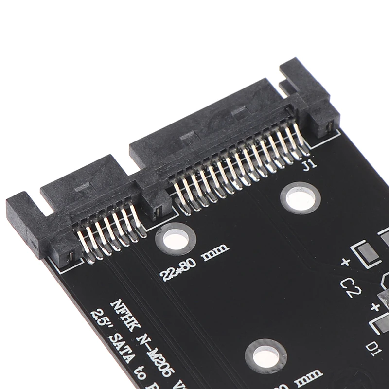 Carte adaptateur de convertisseur M.2 NGFF SSD vers SATA avec vis B + M Ke 2.5 pouces 15 broches Sata3, 1 pièce