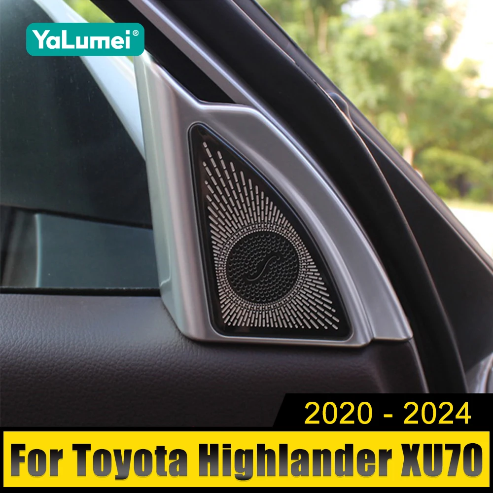 

For Toyota Highlander Kluger XU70 2020 2021 2022 2023 2024 Hybrid ABS Car A Pillar Door Stereo Audio Speaker Cover Trim Sticker