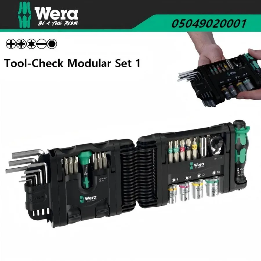 Wera 05049020001 Tool-Check Modular Set 1 | 51-Piece Metric 1/4