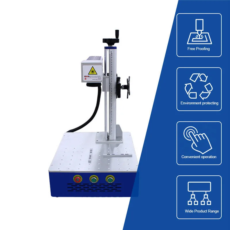 Fiber Laser Marking Machine 30W Portable Mini Stall Metal Plastic Handheld Engraving Cutting Machine With Rotary