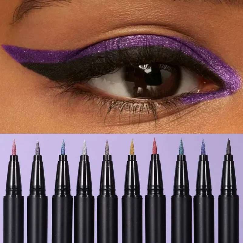 Lápiz Delineador de ojos nacarado, sombra de ojos brillante, resistente al agua, delineador de ojos brillante, cosméticos de alto brillo, maquillaje de belleza