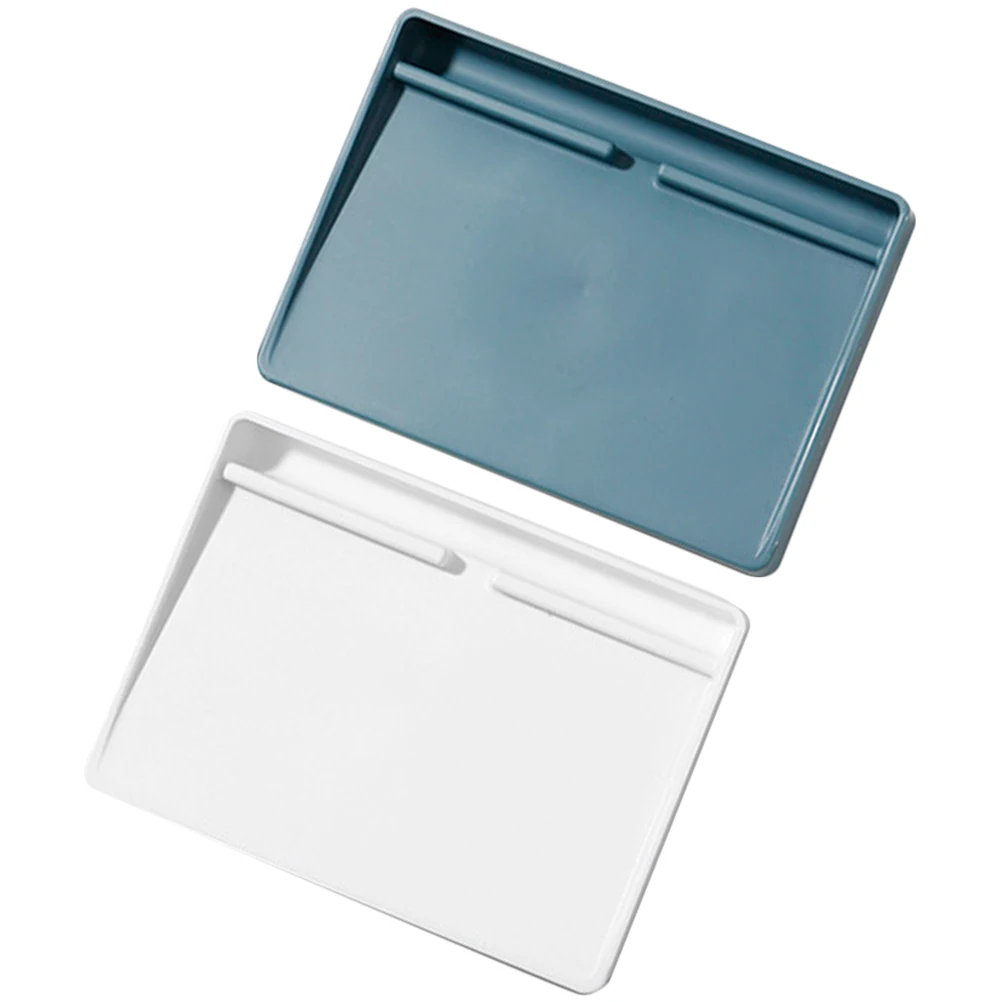 

2pcs Plastic Box Hips Material Soap Holder Drainage Hole Frosted Surface Light Compact For Bathroom Kitchen Shower