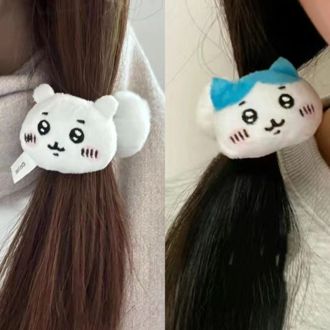 New Chiikawa Plush Hair Tie Cute Cartoon Usagi Hachiware Student Girl Hair Accessories Fringe Side Hair Clips Adorn Kids Gifts