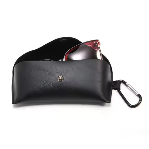Pu Leather Eyewear Bag For Sunglasses Women'S Portable Eyeglasses Case Men Reading Glasses Box With Metal Buckle Shades Cases