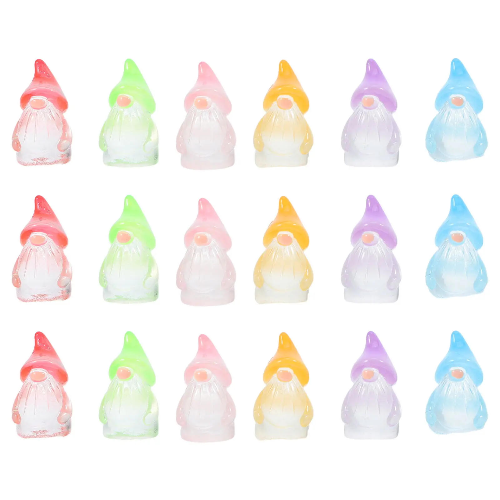 18Pcs Mini Resin Gnomes Charming Micro Landscape Fairy Garden Accessories Glow in Dark Tiny Resin Ornaments Home Table Decor view 2
