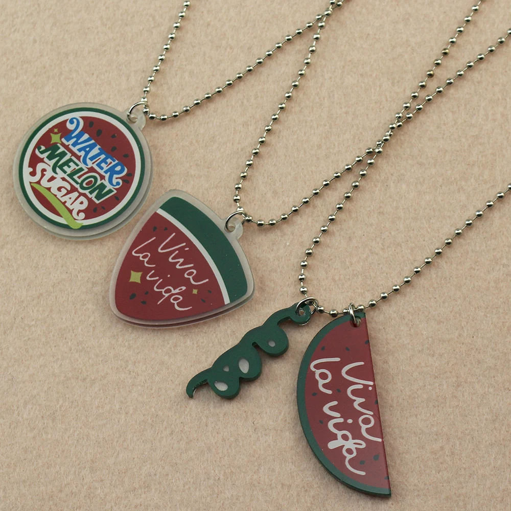 3pcs/set TV Series Shining Watermelon 반짝이는 워터멜론 Ha Eun-gyeol Cosplay Viva La Vida Pendant Necklace Accessories Gifts For Her