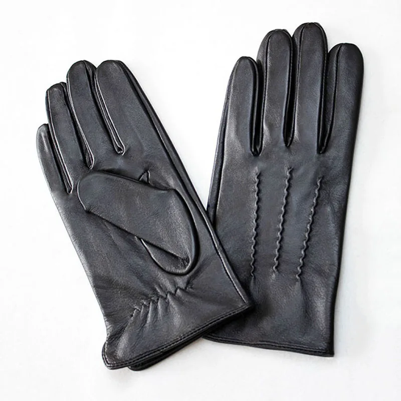 Summer Driving Touch Screen Sheepskin Gloves Men\'s Single-Layer Leather Thin Unlined Spring and Autumn Motorcycle Riding Points