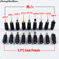 DC Power Female to Male Adapter 6.0x4.4mm 6.3x3.0mm 5.5x2.5mm 5.5x2.1mm .5x1.7mm 4.0x1.7mm 3.5x1.35mm Jack Socket Connector