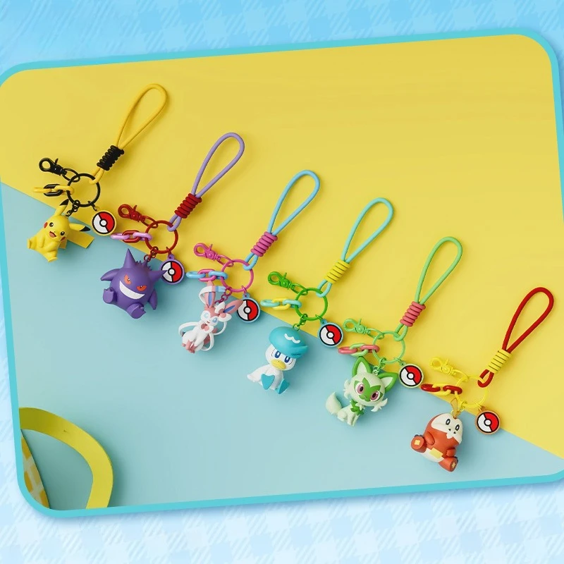 

Genuine Anime Kawaii Pokemon Keychain Pikachu Gengar Sylveon, Anime Figure Keyring with Fragrance Kawaii Lovely for Gift Fans