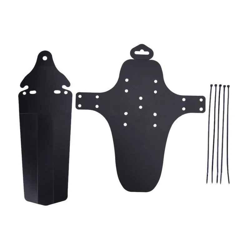 Ensemble Garde-Boue Vélo Universel Avant + Arrière - Fibre De Carbone Look, PP Résistant, Attaches Câbles Solides Pour VTT, Fixation Facile Sans Outil