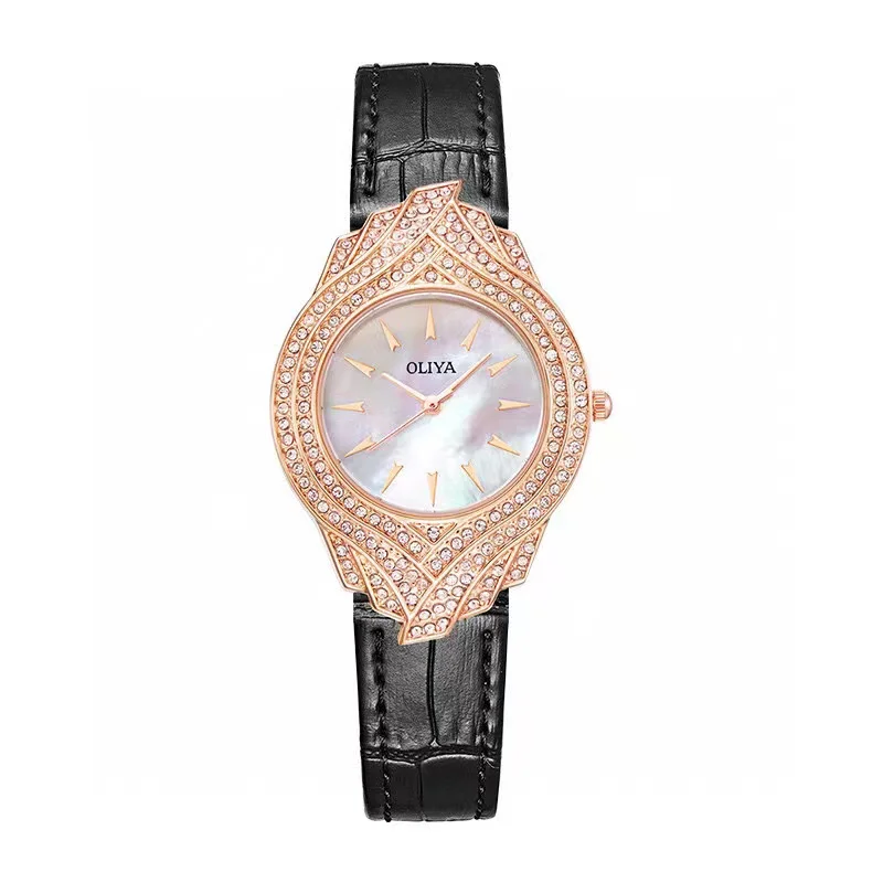 Light Luxury Queen's Crown Series Ladies Watch Various Colors Leather Strap Shell Surface Waterproof Lucky Girl Quartz Watch