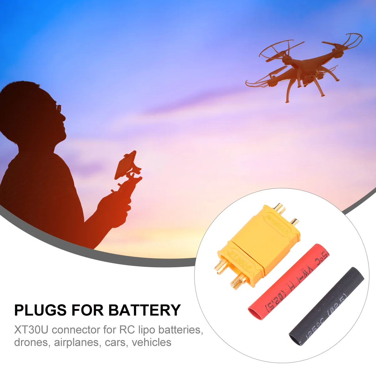 10 Pairs Xt30 Plug XT30U Connector RC Plane Power Plugs for High Temperature Resistant Nylon