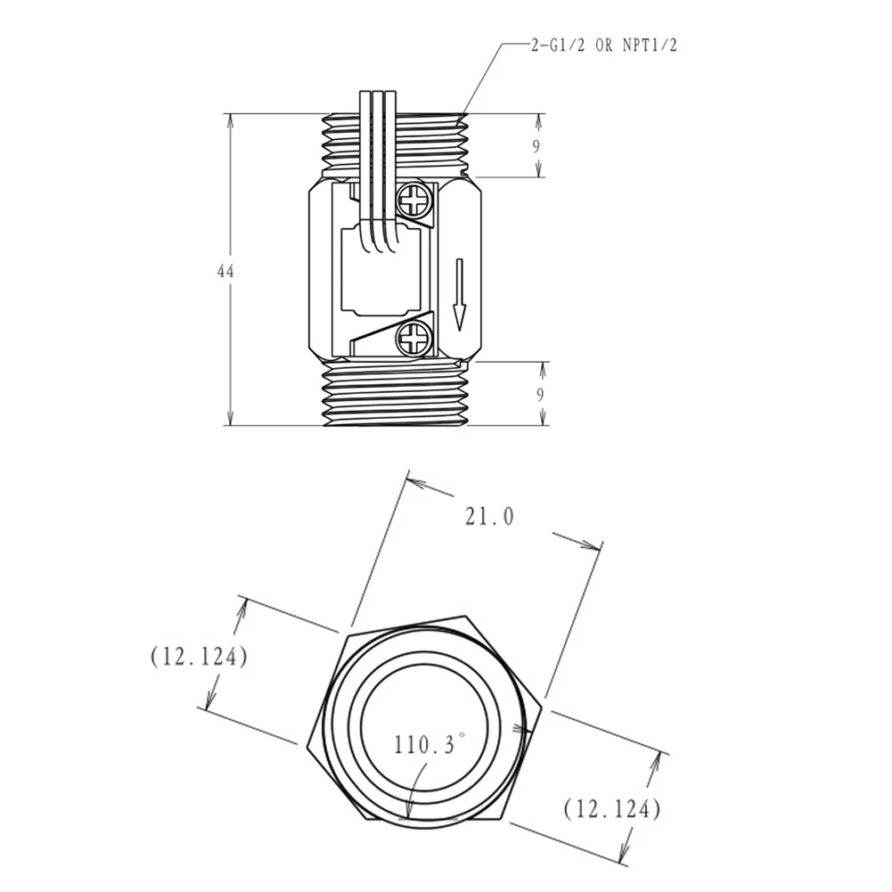 Hall Effect Switch Water Flow Sensor Industrial Automation DN15mm G1 2 Red-black-yellow Wiring Hall Effect Sensing