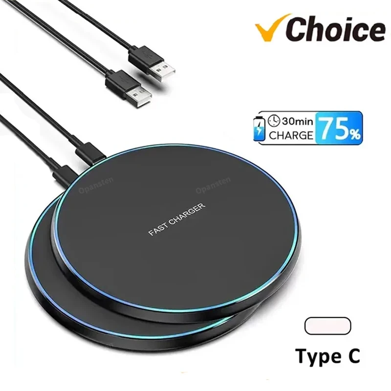 Wireless Charger USB Fast Charging Pad Station Quick Charge QC 3.0 For iPhone 17 16 15 14 13 12 XS XR X 8 Samsung S22 S21 S20 S9