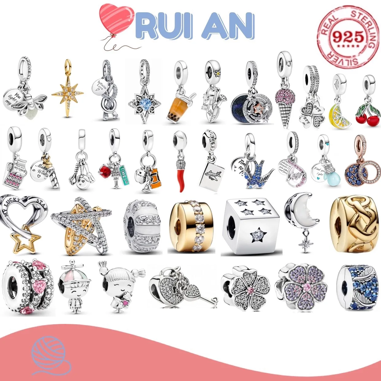 Hot 925% sterling silver exquisite light bulb sparkling firefly chili pepper boy and girl charm bead women DIY fine jewelry gift