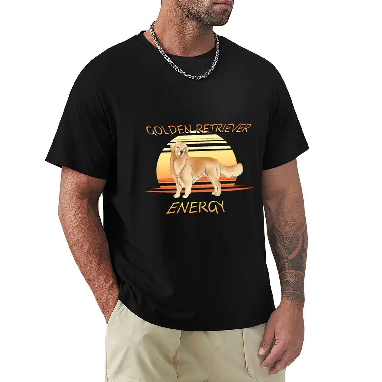 

Golden Retriever Energy 1 T-Shirt cotton graphic tees luxury designer oversized graphic tee mens workout shirts