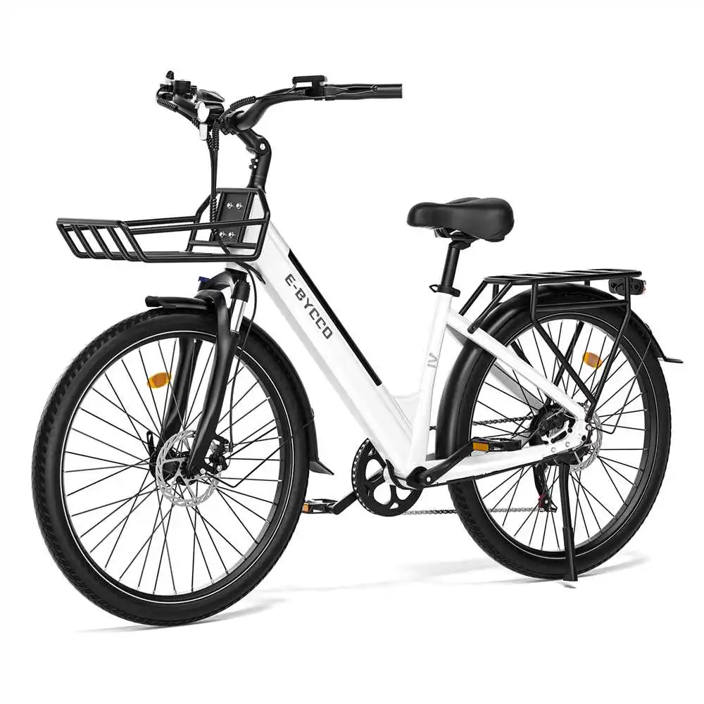 E-BYCCO V1 elektrische fiets 500W 36V 15,6Ah 700C/28*1,5" instapmodel stadsfiets aluminium e-bike mechanische rem 7-versnellingen 45 km/u