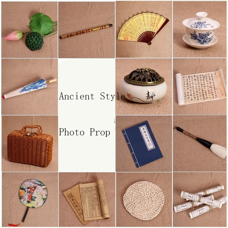 Elegant Chinese Photography Set, Complete Collection of Vintage Props and Hanfu Ornaments for Themed Shoot