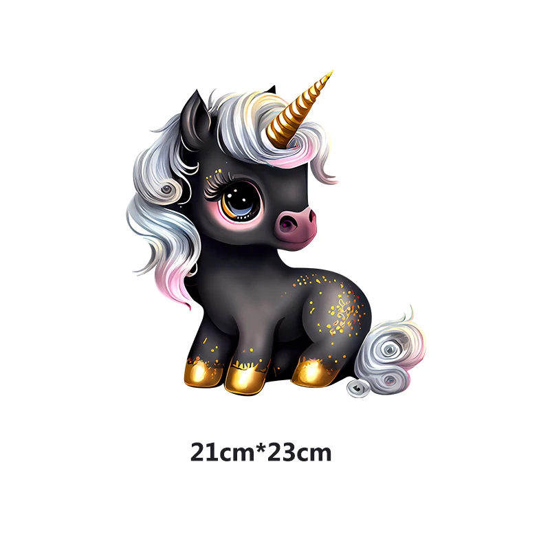 Rainbow Unicorn Thermal Patches For Clothes DIY Animal Iron On Transfer For Clothing Heat Transfer Cartoon Stickers On Clothes